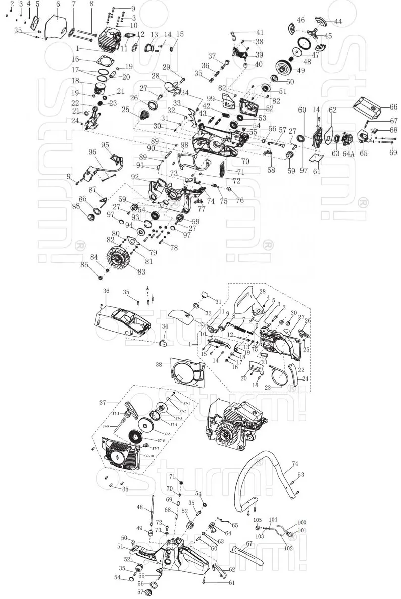карбюратор (без праймера (Япония, Walbro для Sturm GC99456 Арт.:GC99456-2-64