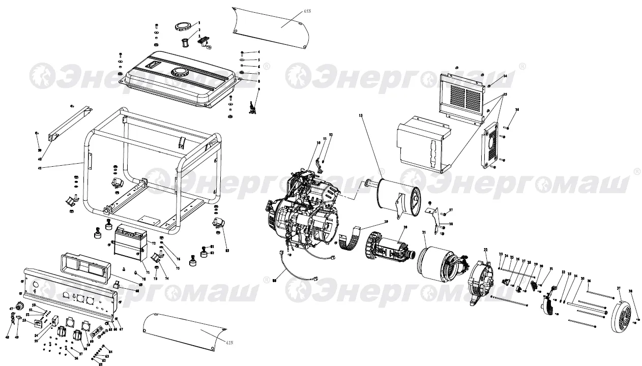  цилиндр  для Энергомаш БГ-6500Э Арт.:БГ-6500Э-2-20