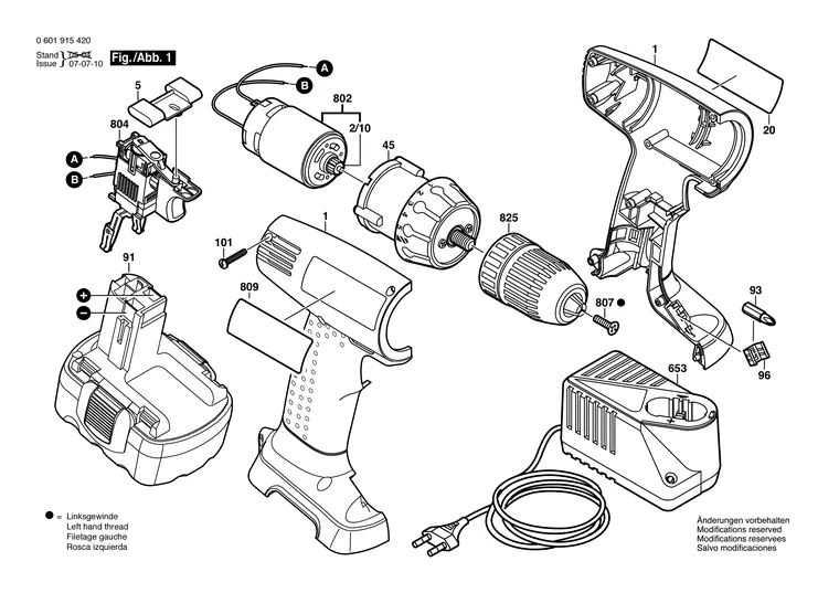 Запчасти, схема и деталировка Bosch GSR 14,4 V (ТИП 0601915420)