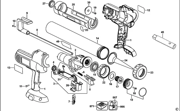 Запчасти, схема и деталировка Dewalt DC542 TYPE 11