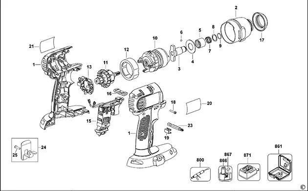 Запчасти, схема и деталировка Dewalt DC827C2 TYPE 10