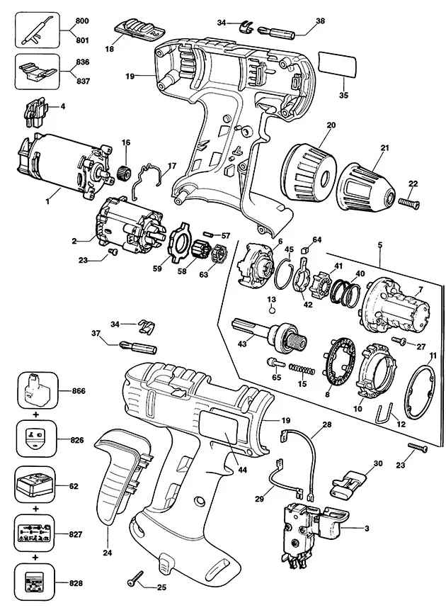 Запчасти, схема и деталировка Dewalt DW912K TYPE 4