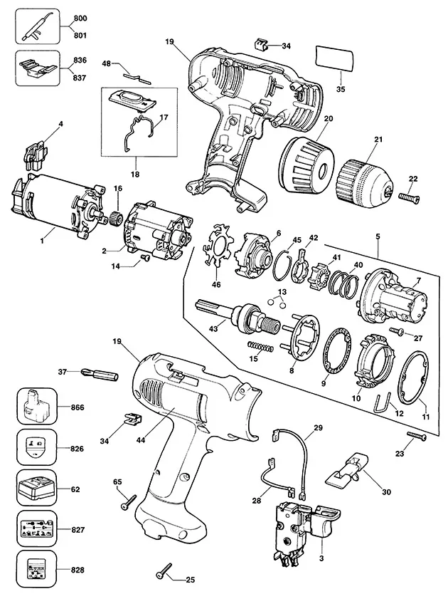Запчасти, схема и деталировка Dewalt DW914K TYPE 1