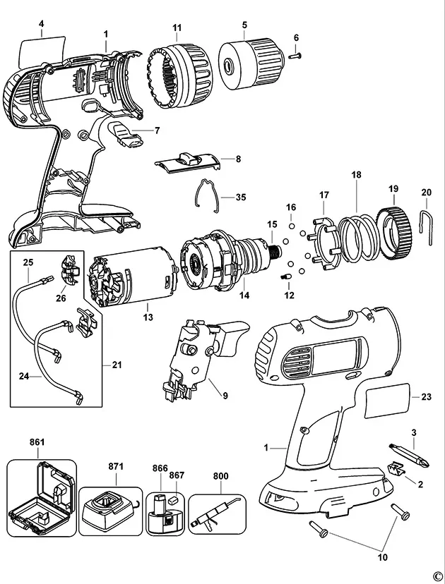 Запчасти, схема и деталировка Dewalt DW928K2 TYPE 1