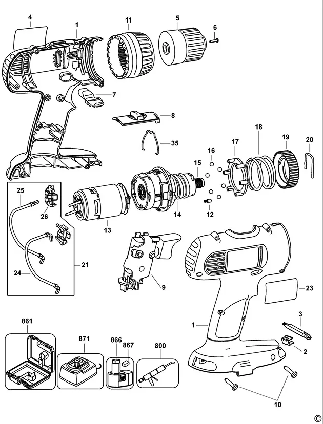 Запчасти, схема и деталировка Dewalt DW929K2 TYPE 1