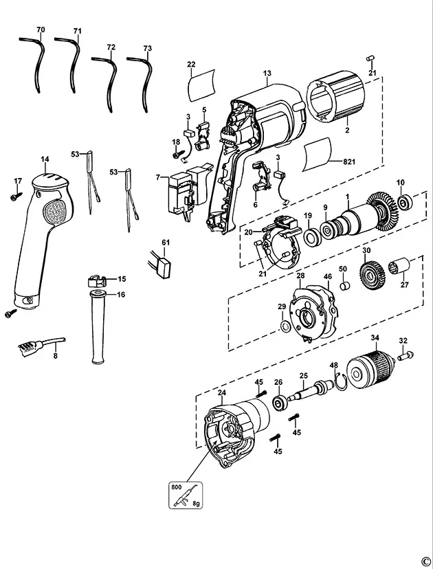 Запчасти, схема и деталировка Dewalt DW217 TYPE 5