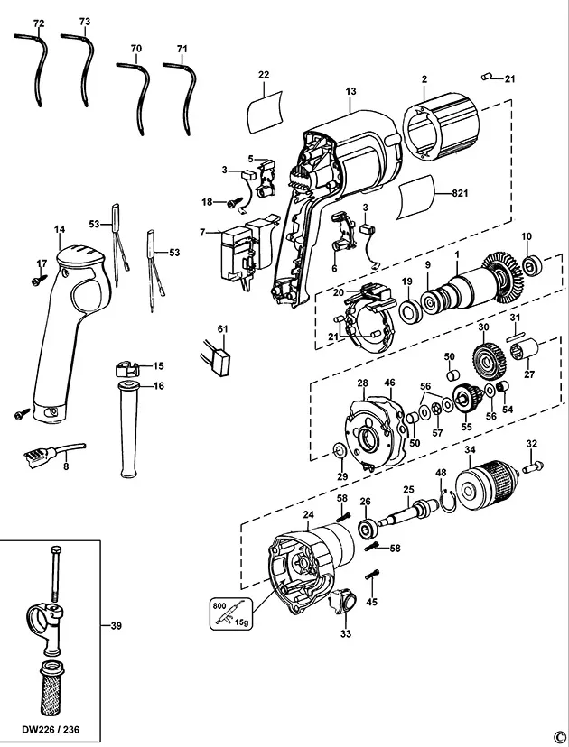 Запчасти, схема и деталировка Dewalt DW226 TYPE 5