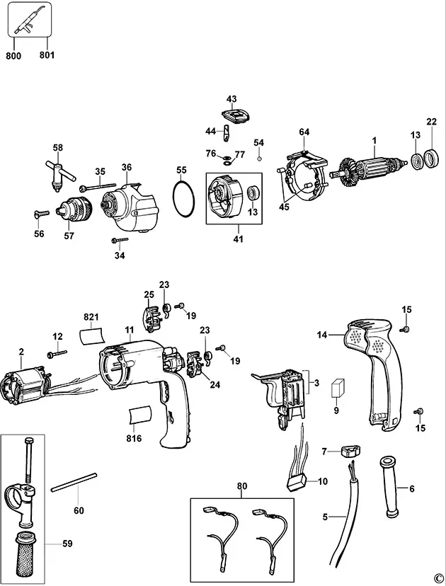 Запчасти, схема и деталировка Dewalt D21710 TYPE 2