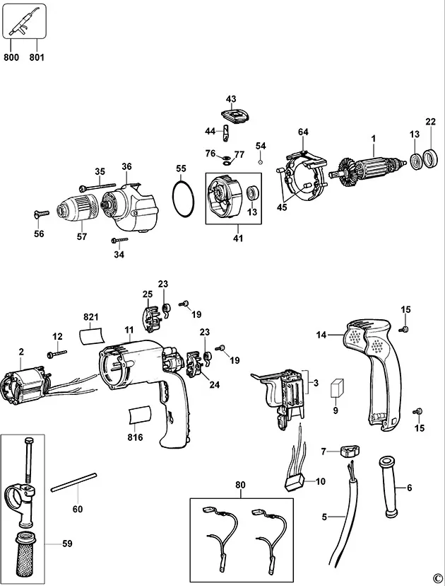 Запчасти, схема и деталировка Dewalt D21711 TYPE 2