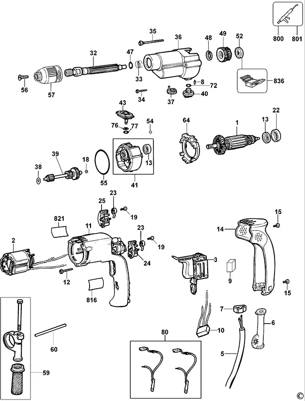 Запчасти, схема и деталировка Dewalt D21721 TYPE 2