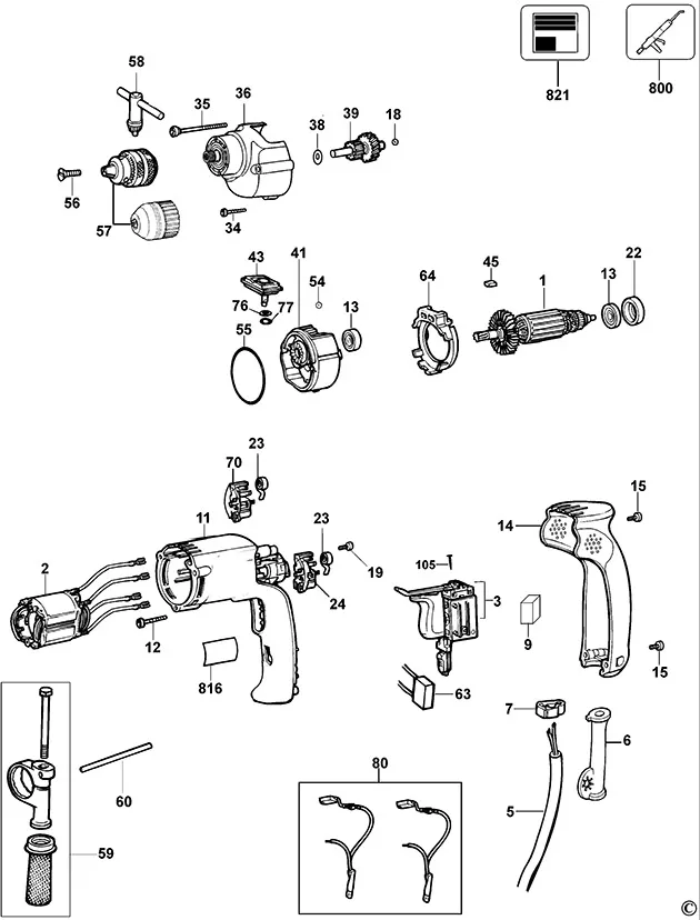 Запчасти, схема и деталировка Dewalt DW205 TYPE 2