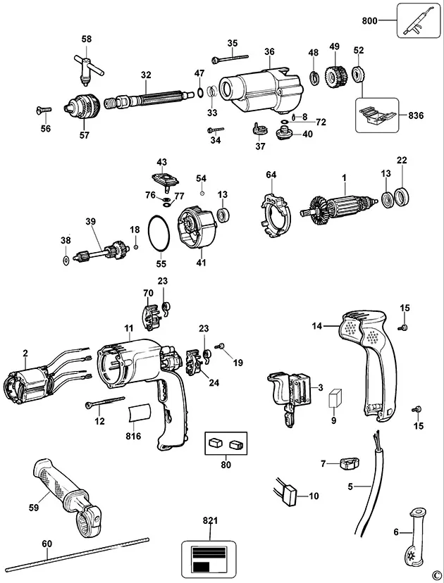 Запчасти, схема и деталировка Dewalt DW501 TYPE 4
