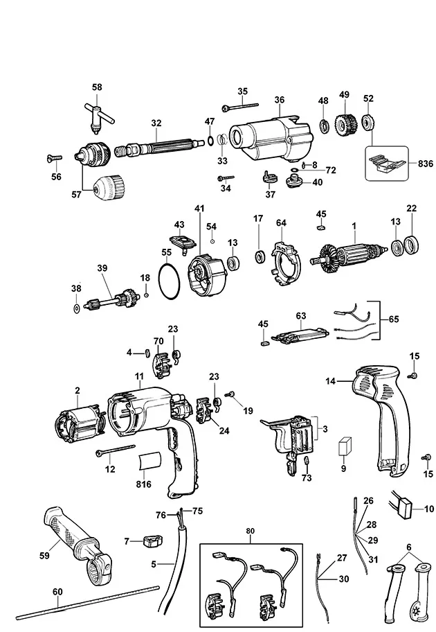 Запчасти, схема и деталировка Dewalt DW505 TYPE 1