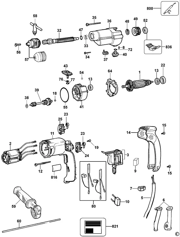 Запчасти, схема и деталировка Dewalt DW505 TYPE 4