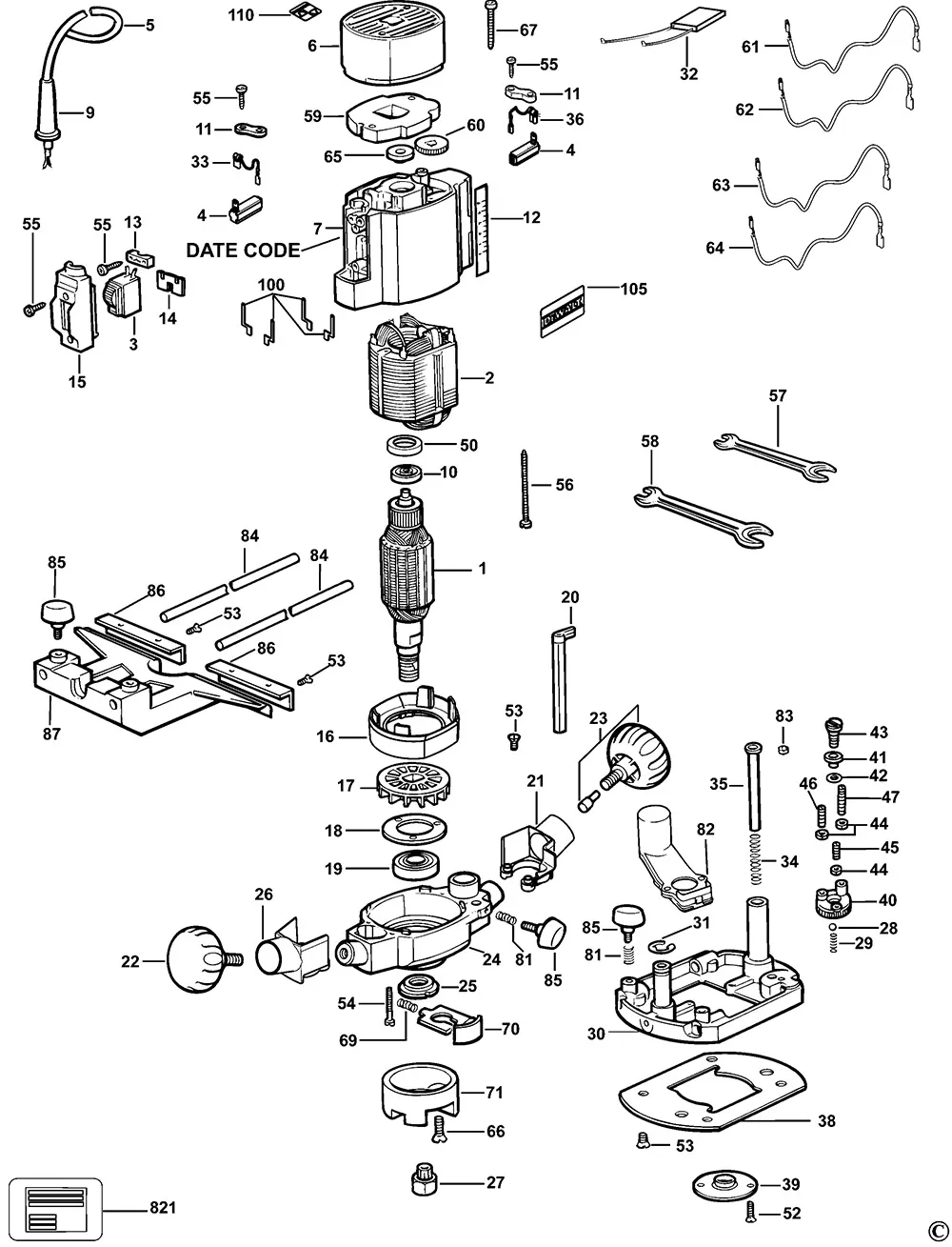 Конденсатор для Dewalt DW615 TYPE 5 Арт.:N086717