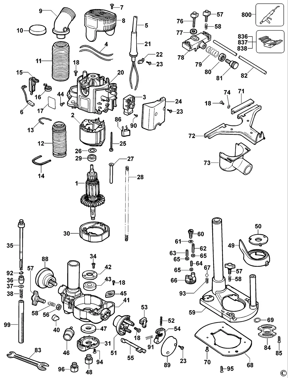 Ротор 230В для Dewalt DW620 TYPE 1 Арт.:328255-00