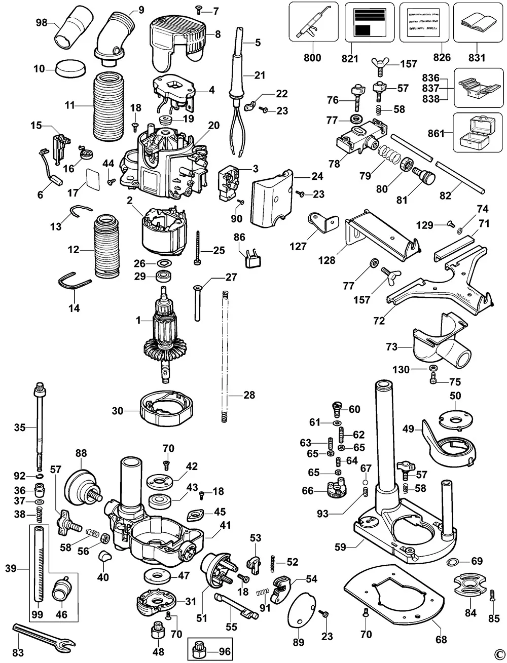 Корпус статора для Dewalt DW621 TYPE 1 Арт.:328252-02