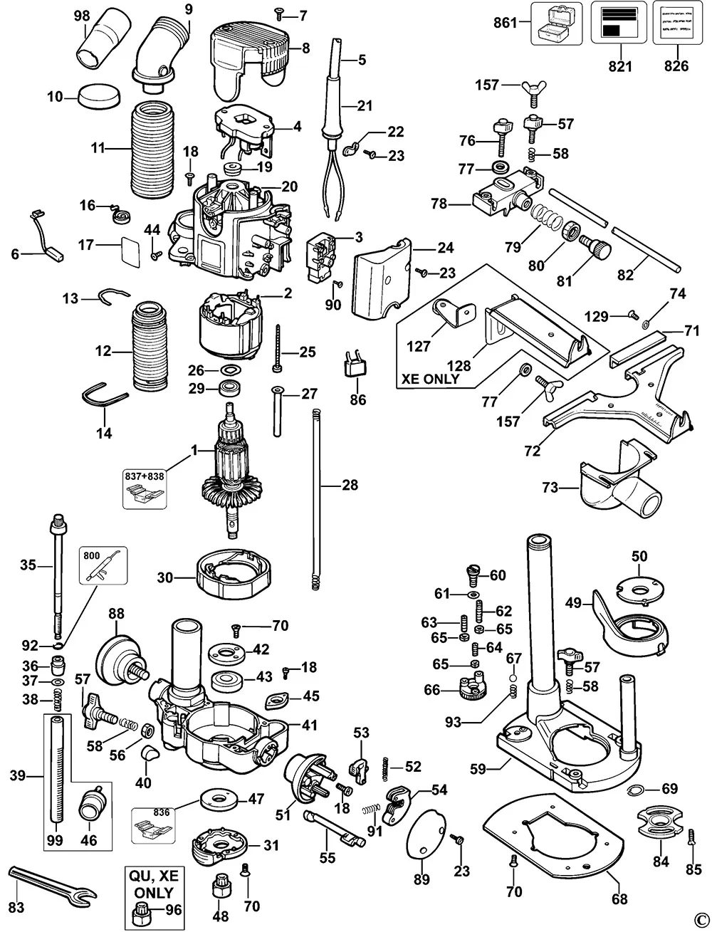 Корпус статора для Dewalt DW621 TYPE 3 Арт.:328252-02