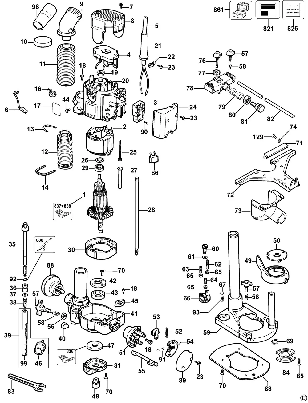 Запчасти, схема и деталировка Dewalt DW622 TYPE 3