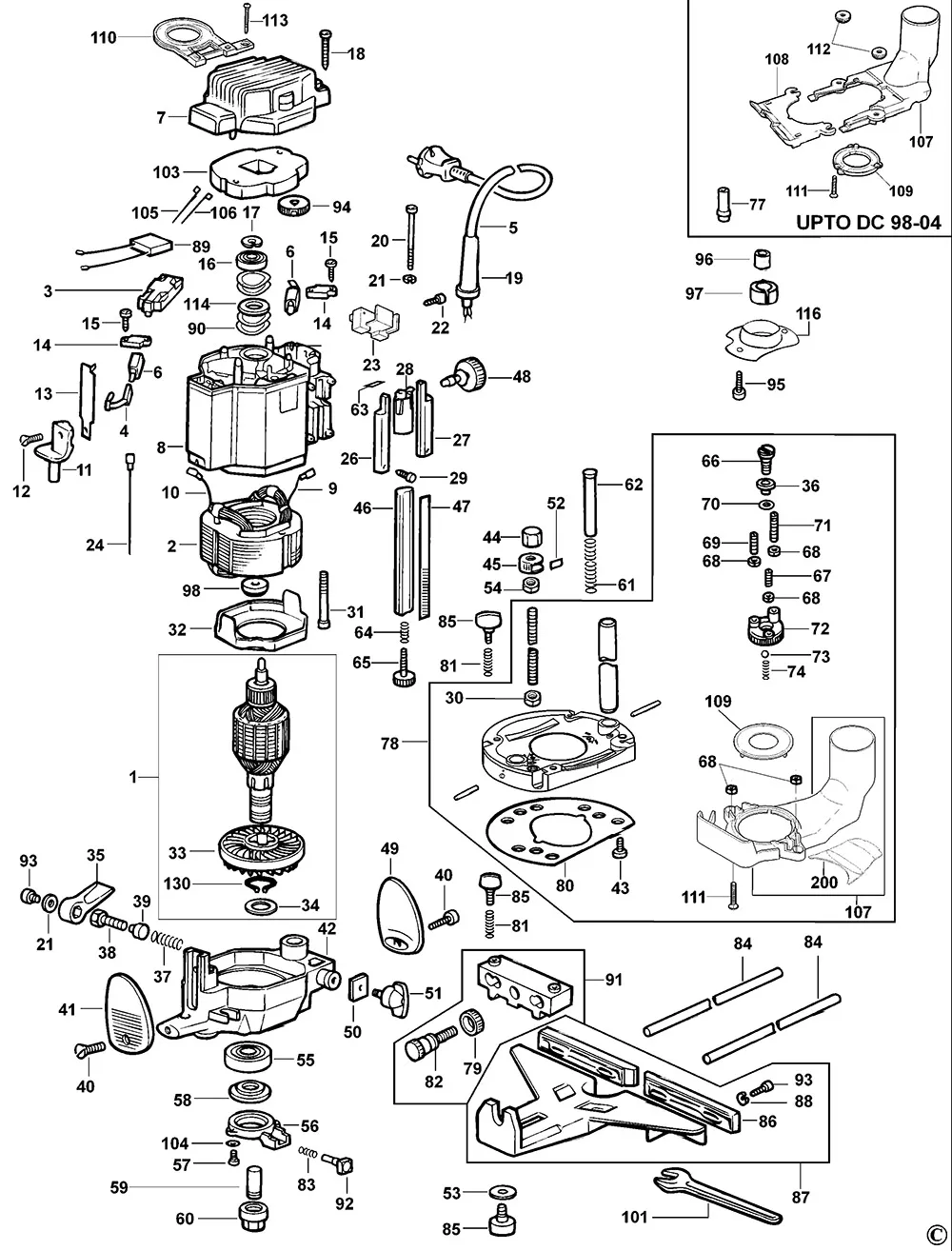 Запчасти, схема и деталировка Dewalt DW625E TYPE 4