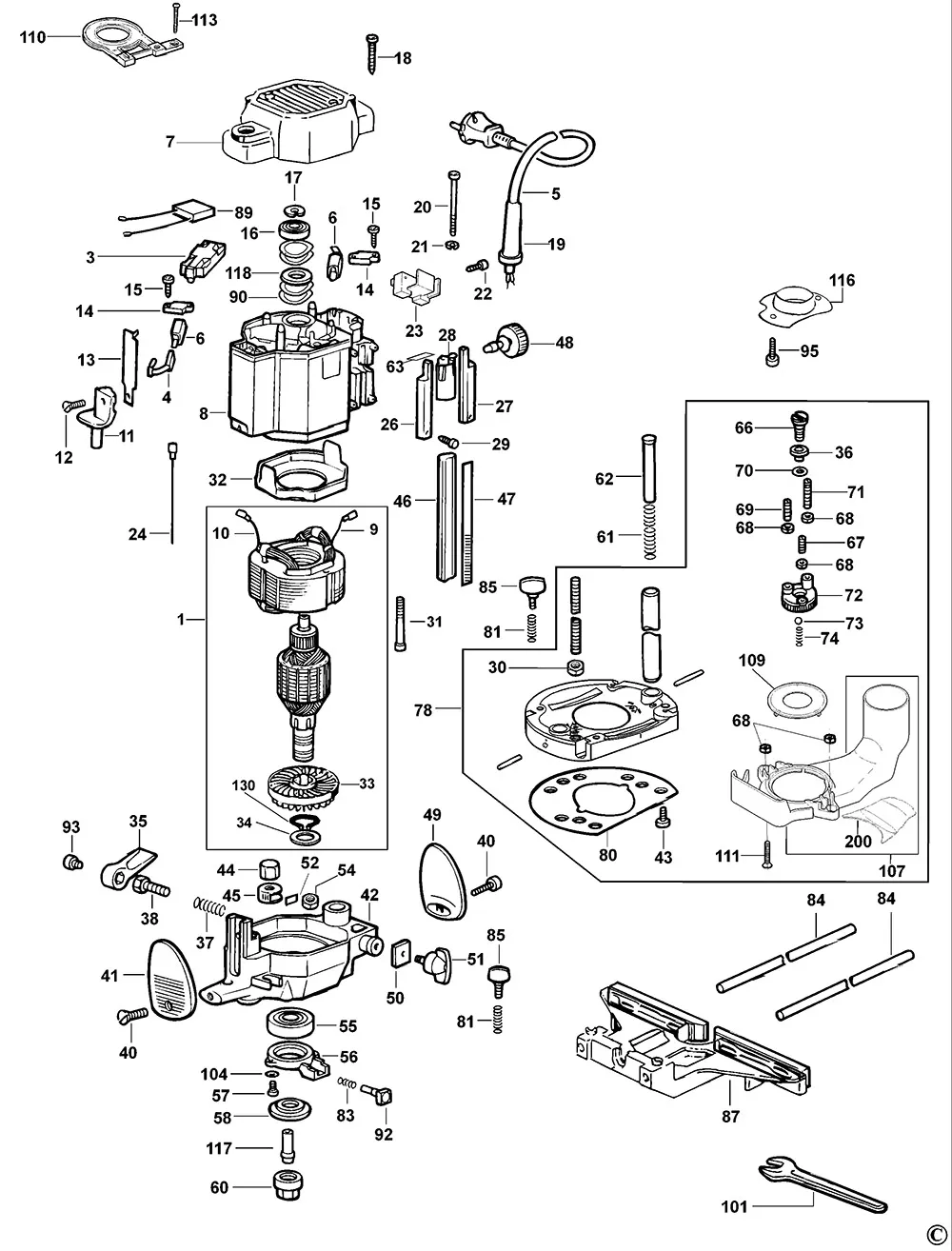 Ротор 230В для Dewalt DW629 TYPE 1 Арт.:869074-00