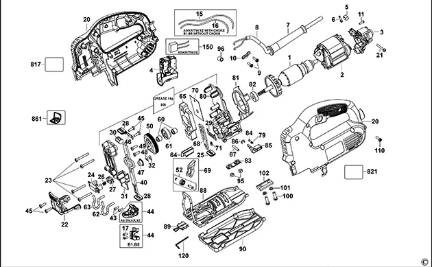 Запчасти, схема и деталировка Dewalt DW341K TYPE 11