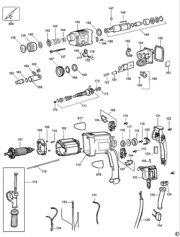 Запчасти, схема и деталировка Dewalt D25003K TYPE 3