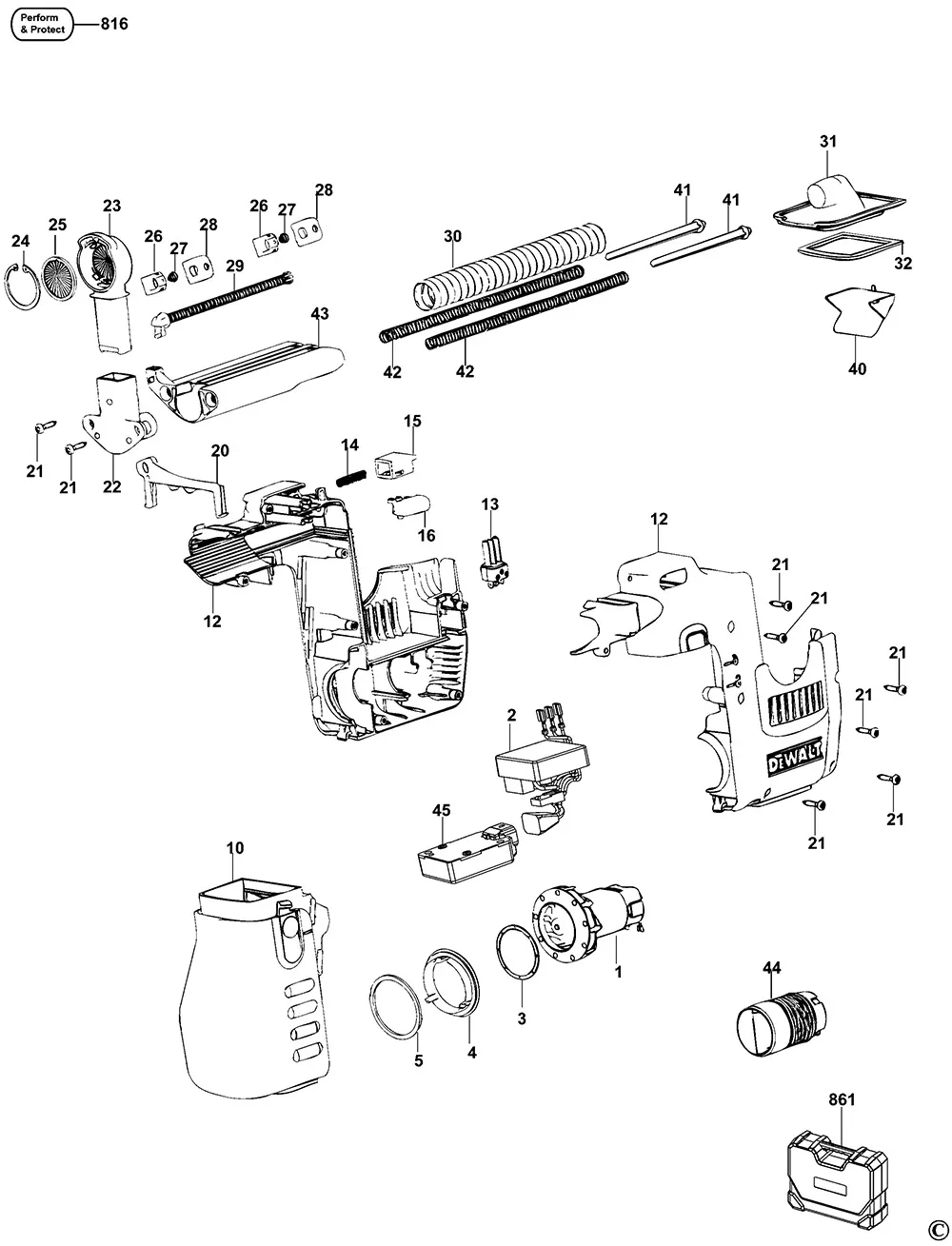 Запчасти, схема и деталировка Dewalt D25300D TYPE 2