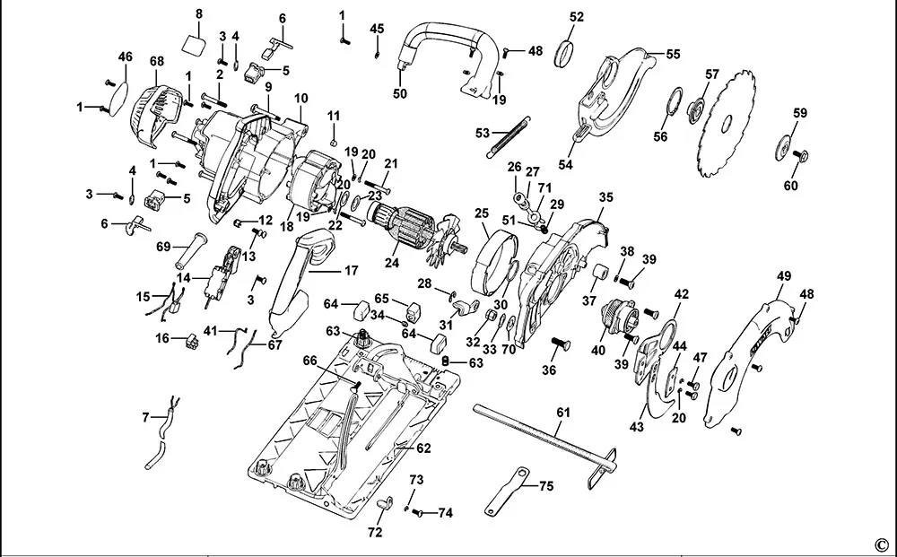 Щетка угольная 230В для Dewalt D23651 TYPE 1 Арт.:596866-00