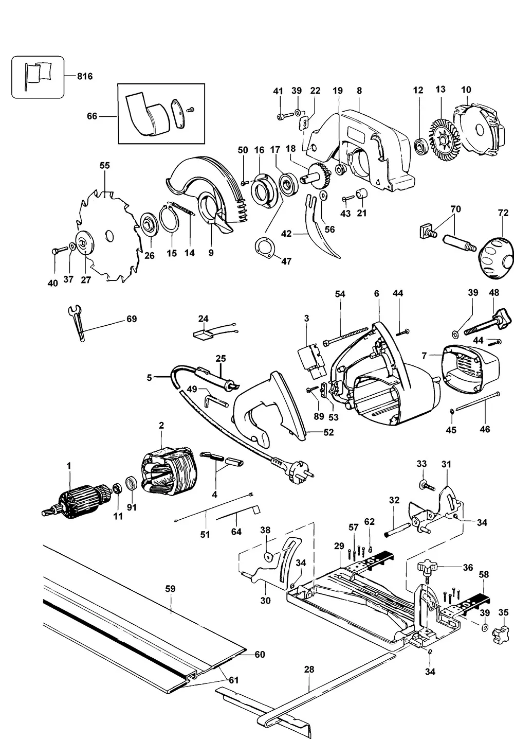 Корпус статора для Dewalt DW351 TYPE 6 Арт.:487015-01