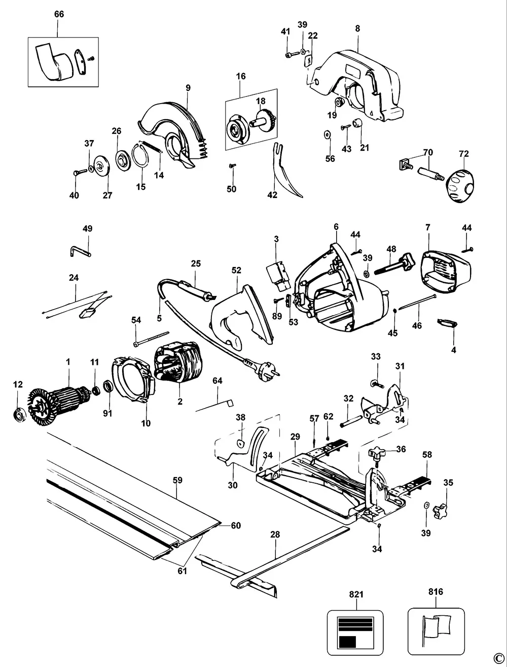 Запчасти, схема и деталировка Dewalt DW351 TYPE 7