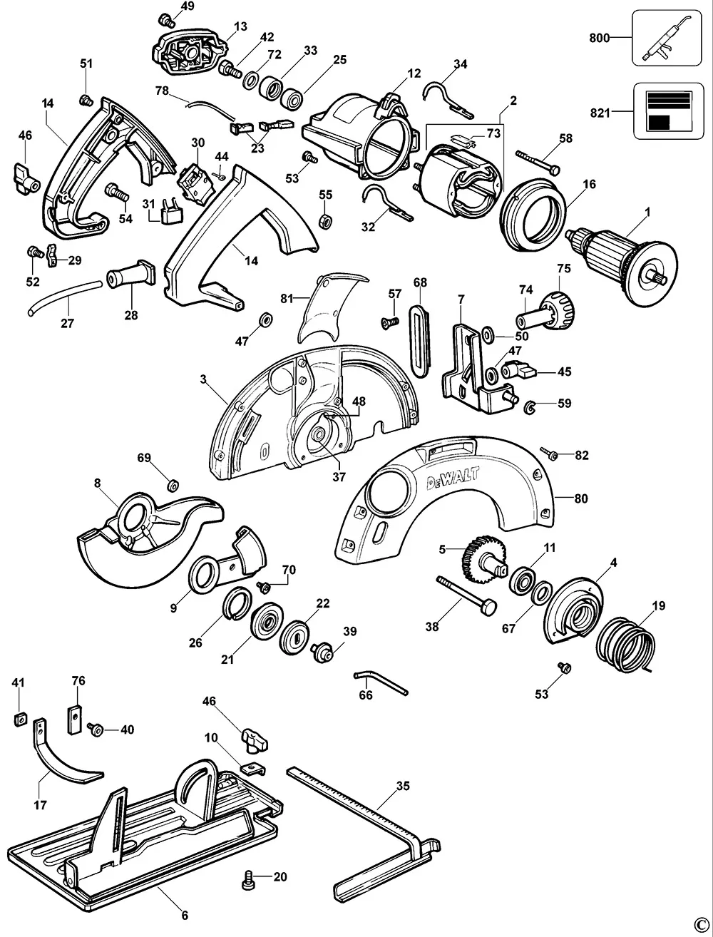 Запчасти, схема и деталировка Dewalt DW62 TYPE 2