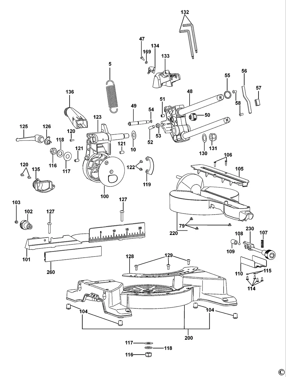 Ключ шестигранный для Dewalt DW777 TYPE 1 (ОСНОВАНИЕ) Арт.:868682-00