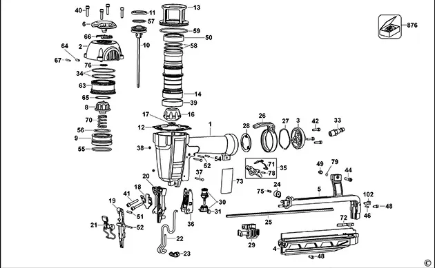 Запчасти, схема и деталировка Dewalt DPN1664 TYPE 1