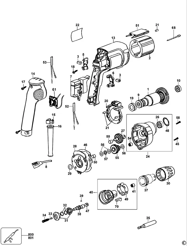 Запчасти, схема и деталировка Dewalt DW263K TYPE 2