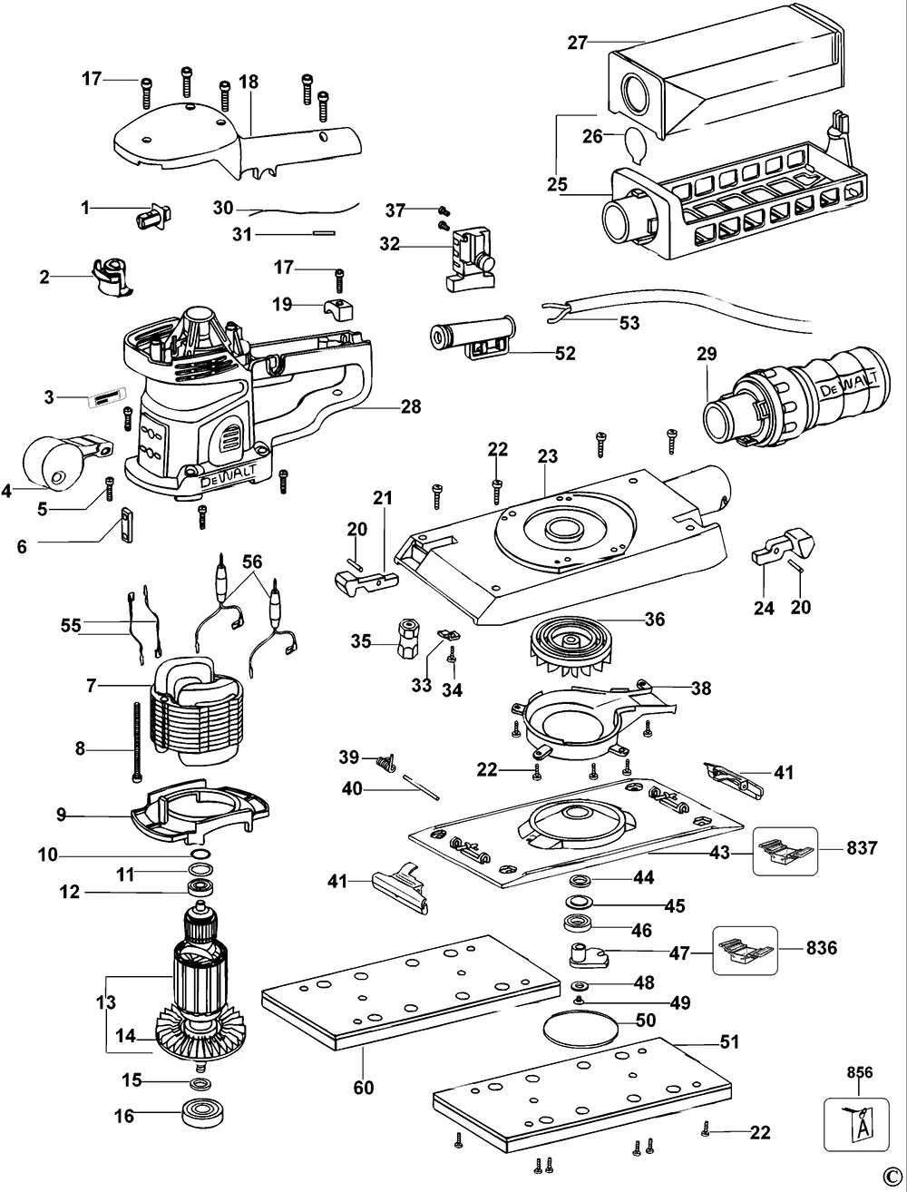 Выключатель для Dewalt D26421 TYPE 1 Арт.:596127-00