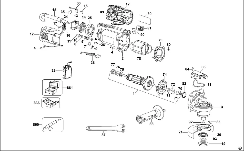 Статор 230В для Dewalt D28133 TYPE 1 Арт.:621220-03