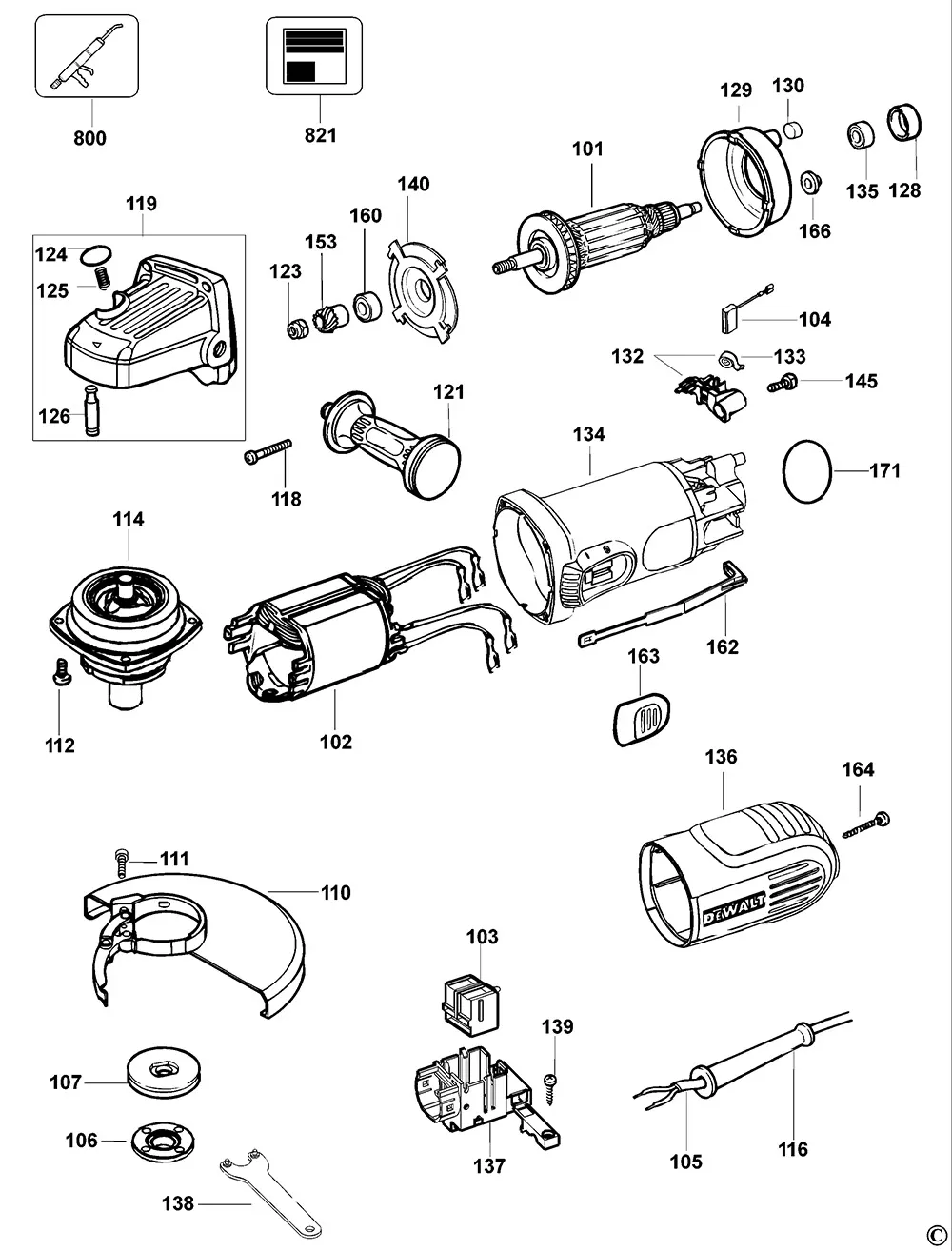 Щеткодержатель для Dewalt D28151 TYPE 1 Арт.:606574-01