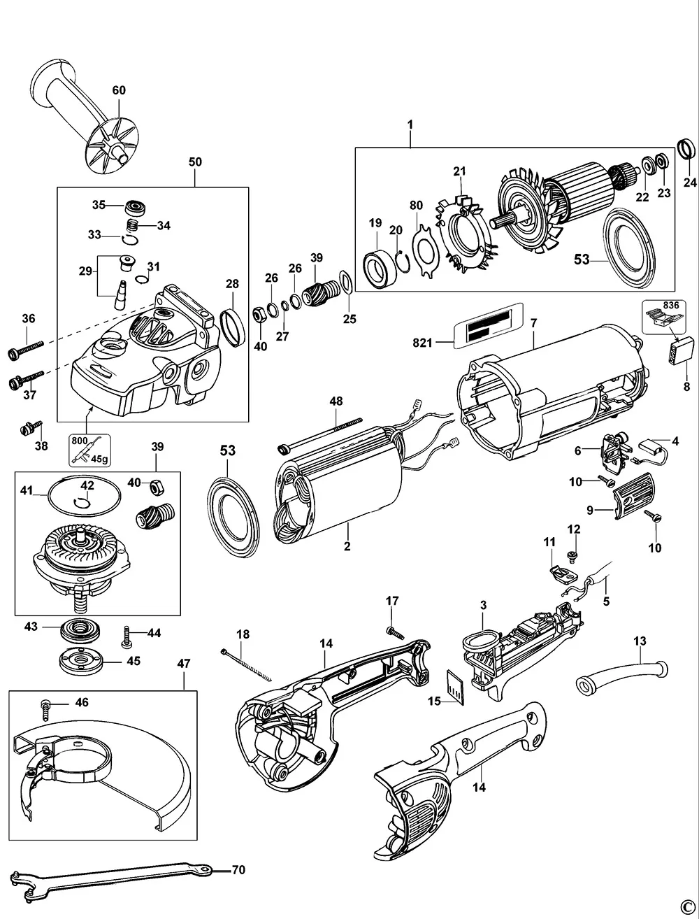 Корпус статора для Dewalt D28401 TYPE 2 Арт.:393239-01