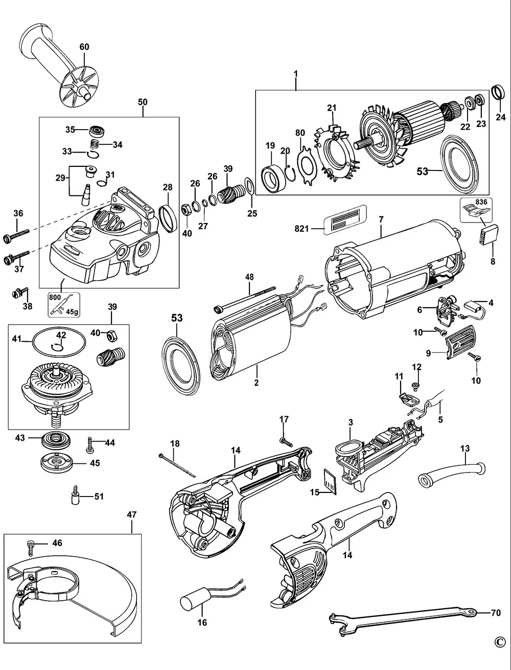 Запчасти, схема и деталировка Dewalt D28413 TYPE 5