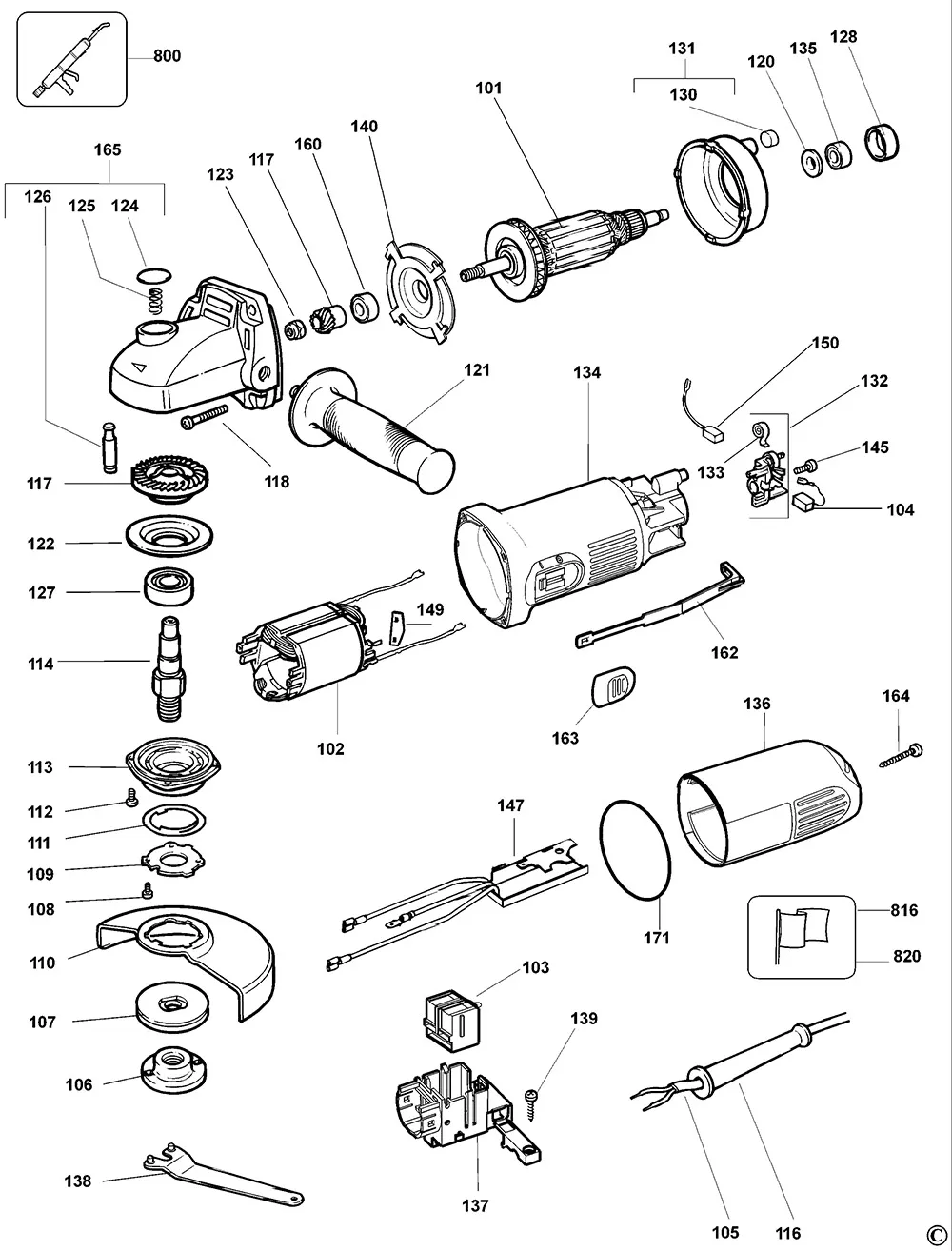 Запчасти, схема и деталировка Dewalt DW822 TYPE 4