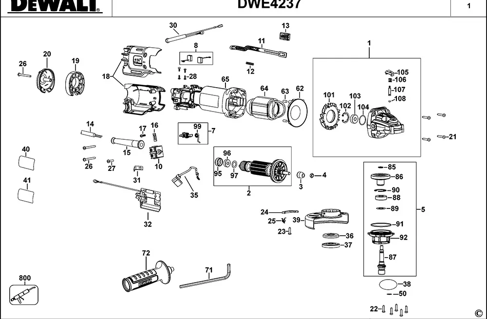 Корпус редуктора для Dewalt DWE4237 TYPE 1 Арт.:N413331