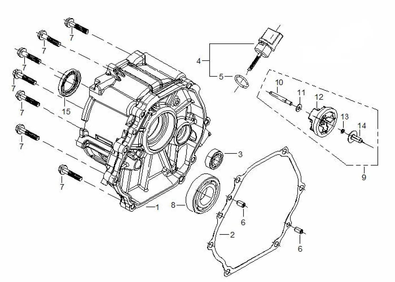 Шестерня для Fubag BS 6600 DA ES (838 758) Крышка картера Арт.:15402-D010011
