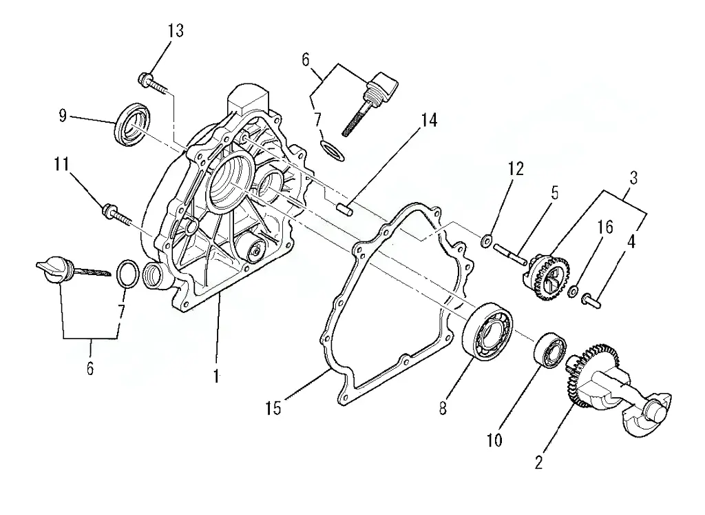 Запчасти, схема и деталировка Hitachi E57(3P) (КРЫШКА КАРТЕРА)