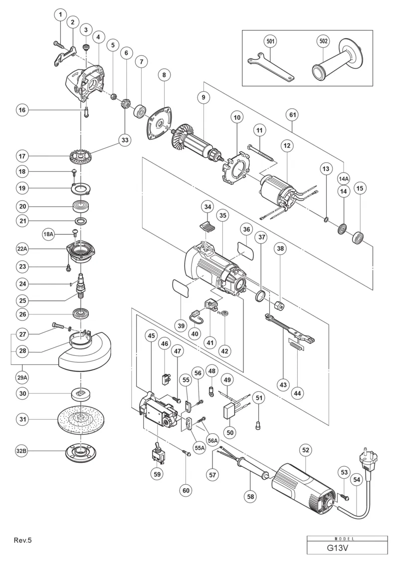 Шестерня для Hitachi G13V Арт.:316438