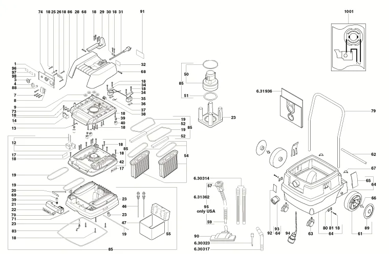 Запчасти, схема и деталировка Metabo ASR 2050 (ТИП 02033001)