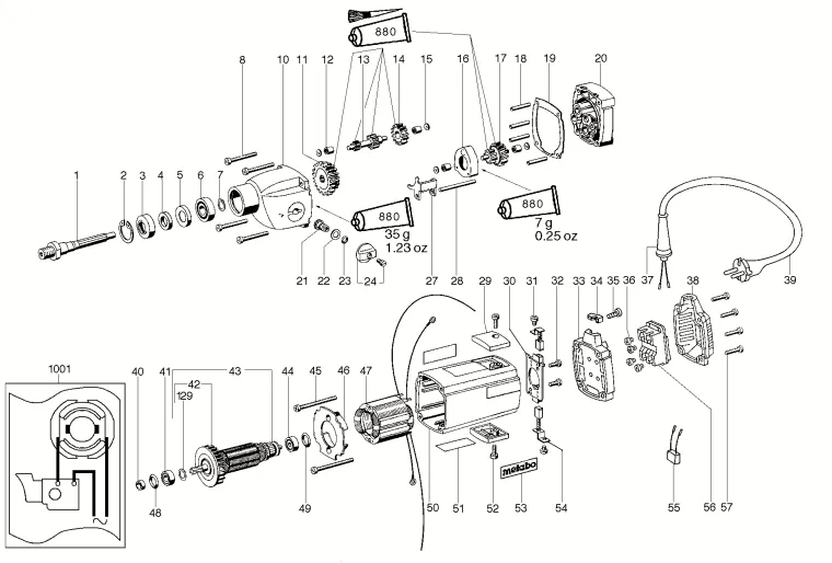Запчасти, схема и деталировка Metabo B 805/2 S (ТИП 00805000)