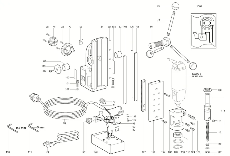 Запчасти, схема и деталировка Metabo B 805/2 (ТИП 00832001)