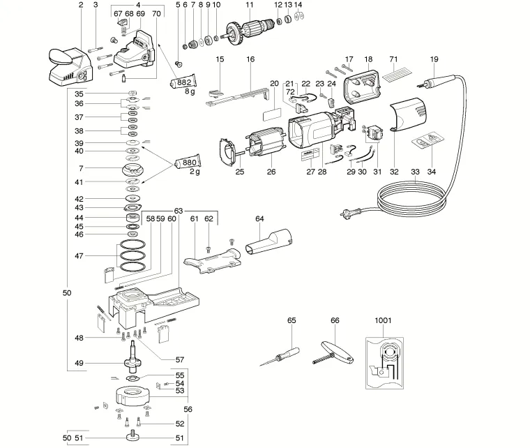 Запчасти, схема и деталировка Metabo LF 724 S (6.00724.00) (ТИП 00724000)