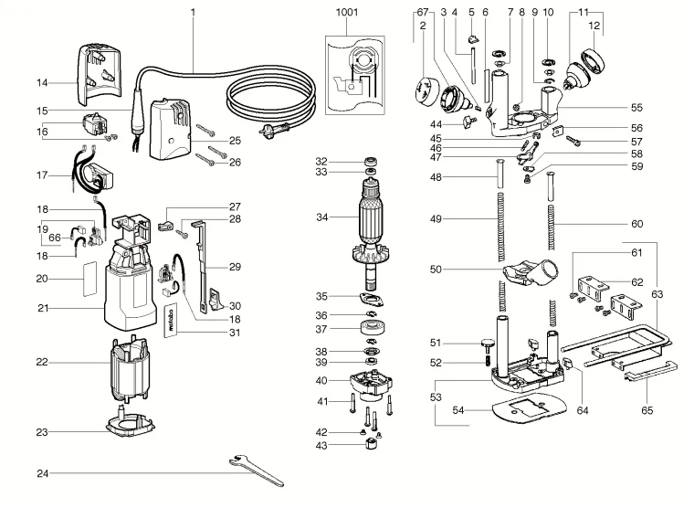 Щеткодержатель для Metabo OFE 738 (6.00738.00) (ТИП 00738000) Арт.:316035500